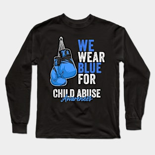 Child Abuse Prevention Awareness Month Blue Ribbon gift idea Long Sleeve T-Shirt